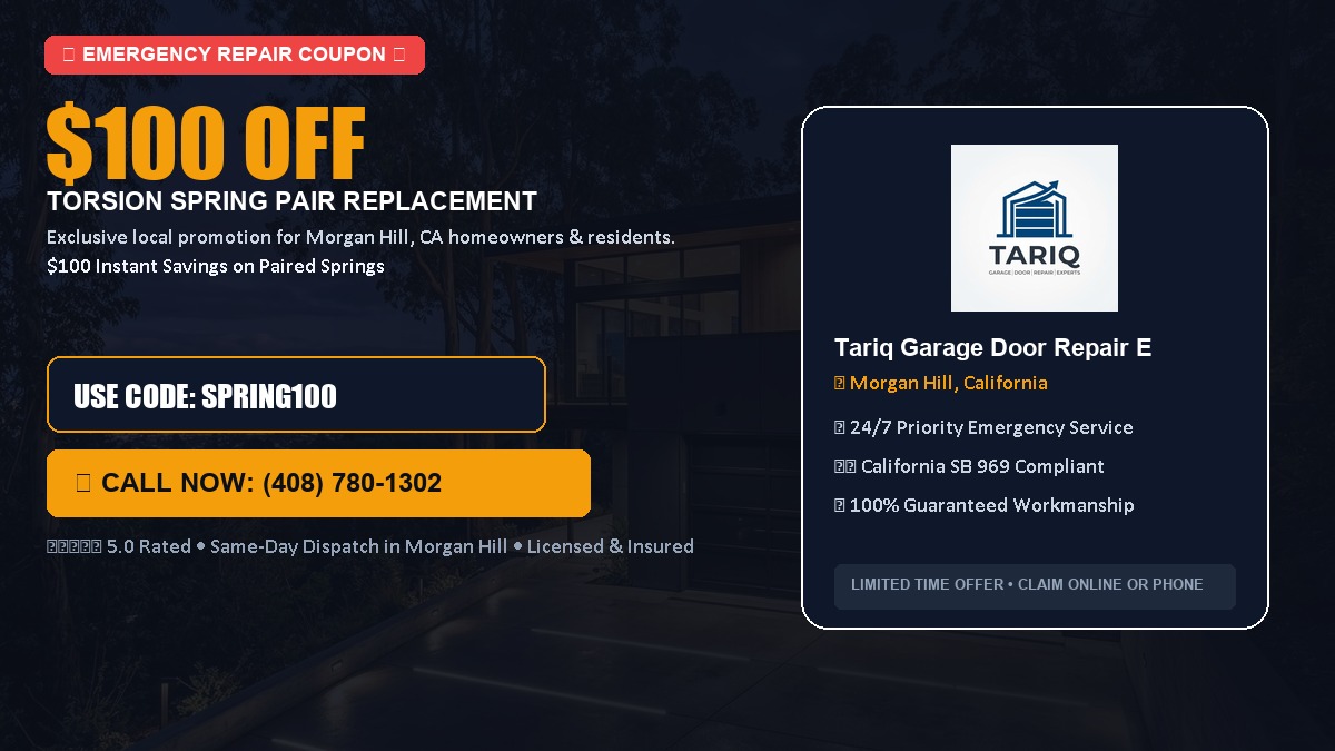 $100 OFF Heavy-Duty Torsion Spring Pair Replacement in Morgan Hill, CA